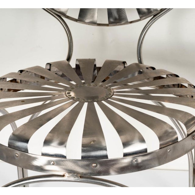 1980s Chrome-Style Custom Chairs Attributed to Francois Carre - Set of 2 For Sale - Image 5 of 11