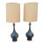 Mid 20th Century Helmut Bruchman Style Mid Century Modern Blue Glaze Ceramic Lamps - a Pair For Sale