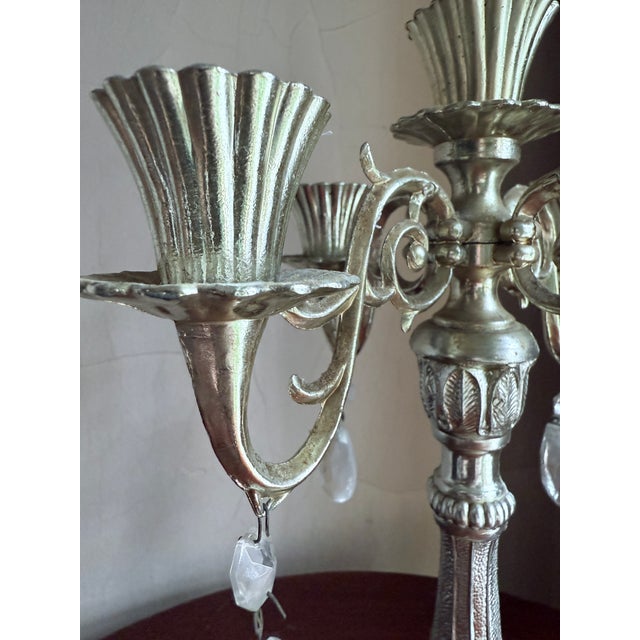 Victorian Vintage Mid-Century 5 Arm Rococo Style Candelabra, Circa 1950s For Sale - Image 3 of 14