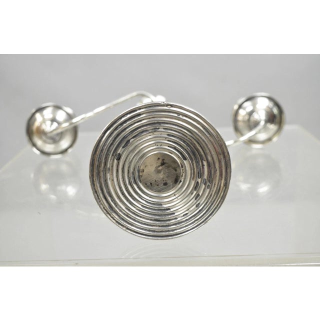 Vintage Revere Silversmith Sterling Silver Weighted 3 Arm Candelabra Candlestick For Sale - Image 10 of 11