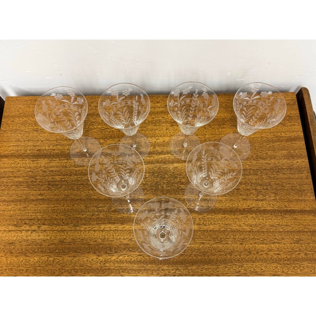 Libbey Glass Co. Libbey Rock Sharpe Wine Glasses, Set of Seven For Sale - Image 4 of 12
