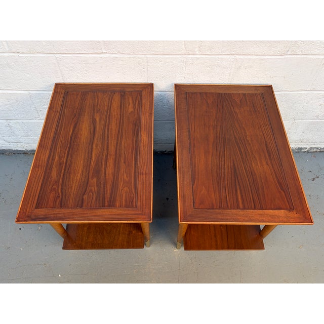 Mid 20th Century Lane Alta Vista Walnut and Brass End Tables For Sale - Image 9 of 14