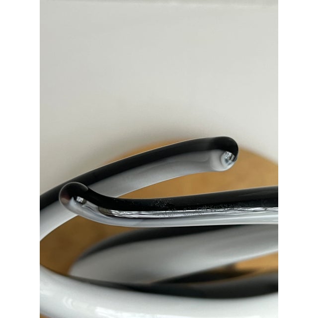 Vintage Murano Love Knot Art Glass Sculpture Black White Lucite Base For Sale - Image 14 of 16
