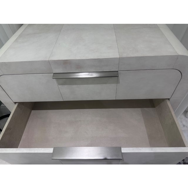 Wood Restoration Hardware Lucien Parchment Tall Dresser For Sale - Image 7 of 7