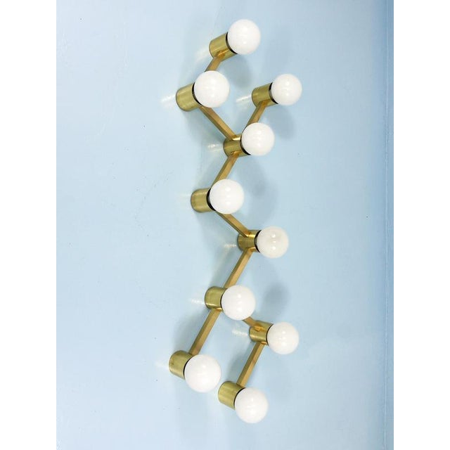 Zigzag Brass Ceiling and Wall Light in the style of Gaetano Sciolari, Austria, 1970s For Sale - Image 3 of 18