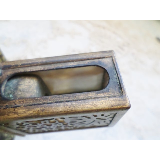 Tiffany Gold Gilt Favrile Art Glass Cigarette Ashtray Match Holder For Sale - Image 9 of 14