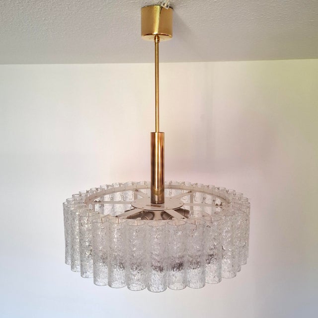 Mid-Century Modern Chandelier with 32 Glass Tubes from Doria Leuchten, Germany, 1960s For Sale - Image 3 of 13
