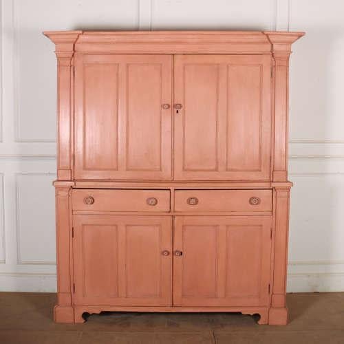Good 19th century architectural West Country painted pine housekeepers cupboard. 1860. This piece is designed in the style...