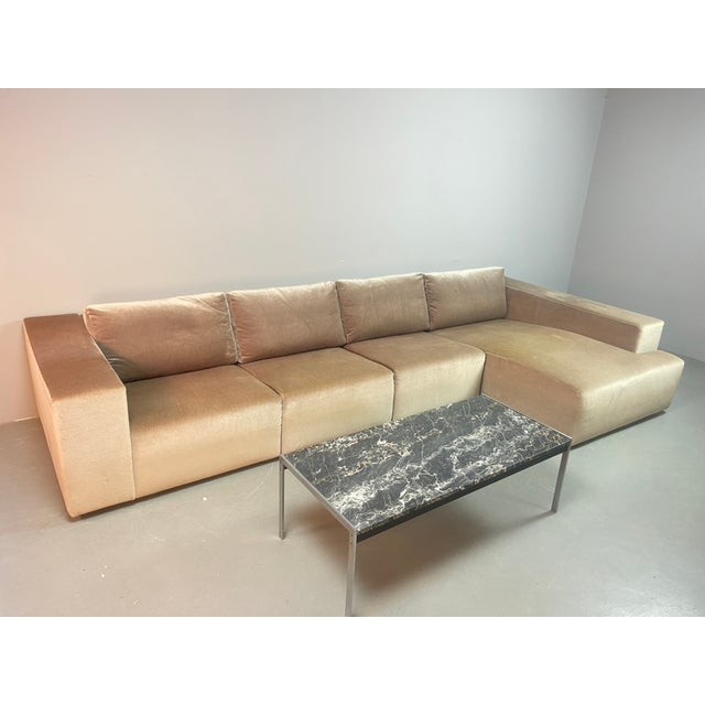 Modular Sofa in Champagne Velvet from Walter Knoll, Germany, 1970s, Set of 4 For Sale - Image 17 of 18