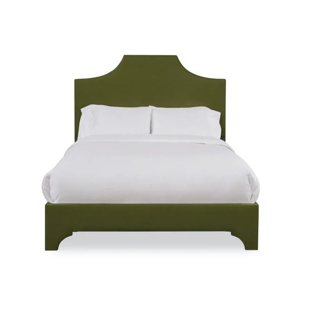 Casa Cosima Kit California King Bedframe, Olive Velvet For Sale - Image 4 of 4