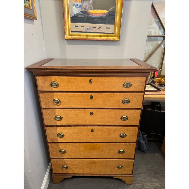 Brown 19th Century American Antique Tiger Maple Chest of Drawers For Sale - Image 8 of 9