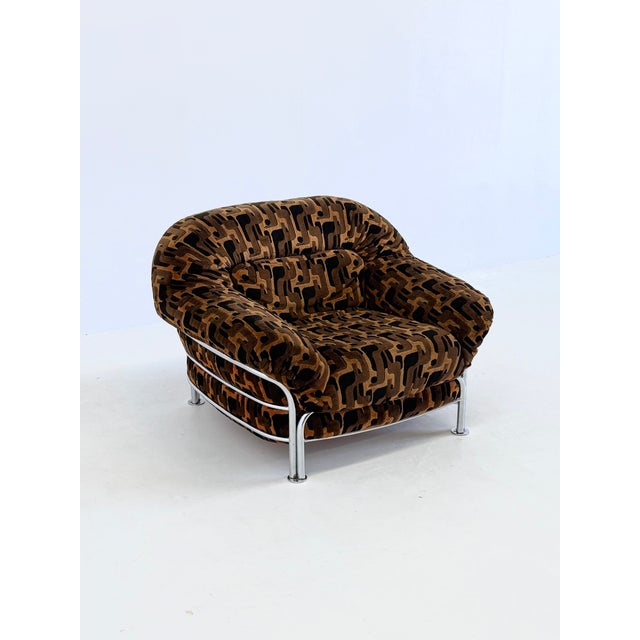 Vintage Italian Lounge Chair with Tubular Frame, 1970s For Sale - Image 14 of 14