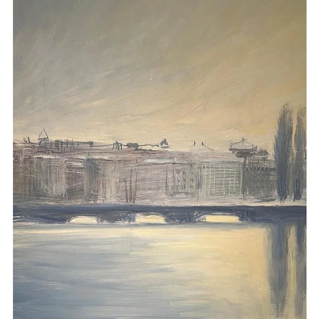 1970s Claude Sauthier, Mont-Blanc Dock, 1970s, Oil on Wood For Sale - Image 5 of 10