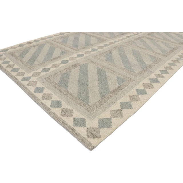 Mid-Century Modern Swedish Inspired Kilim Rug With Scandinavian Modern Style - 05'05 X 08'01 For Sale - Image 3 of 10