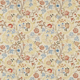 Morris & Co Mary Isobel Fabric in Russet/Olive For Sale