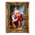 Romantic European Couple Portrait – Ornate Gold Leaf Wood Frame With Elegant Lovers in a Garden For Sale