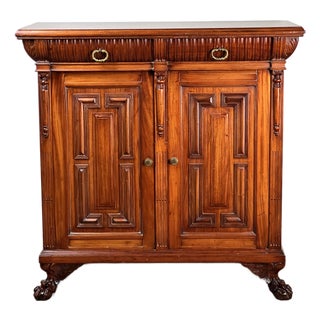 Antique English Jacobean Revival Mahogany Buffet C. 1915–1925 For Sale