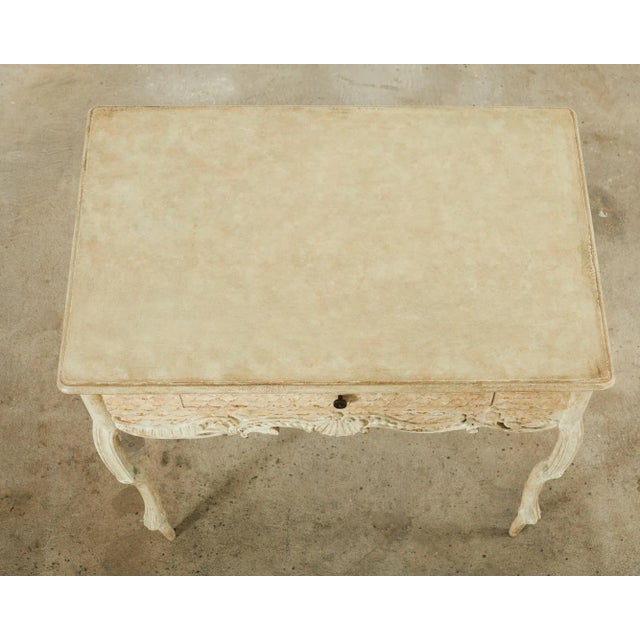 Hendrix Allardyce Rococo Style Lacquered Library Table Desk For Sale - Image 4 of 12