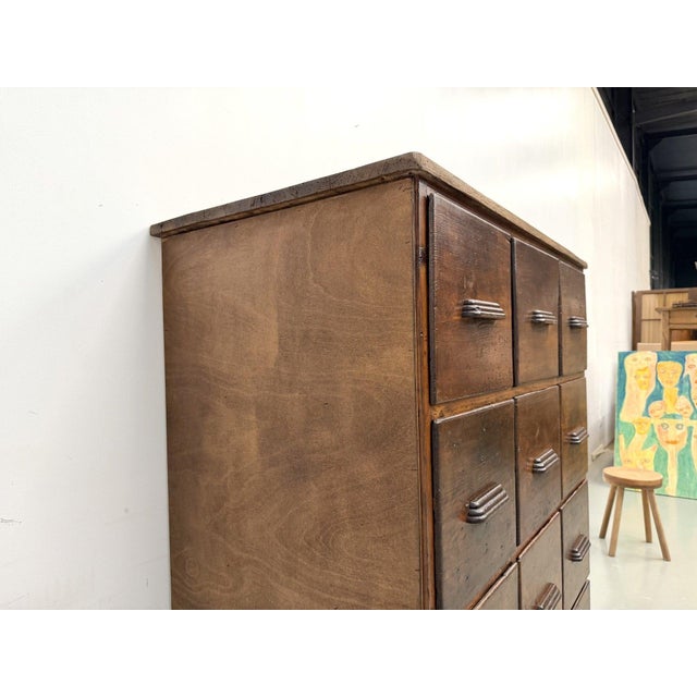 Antique 12-Drawer Pine Workshop Cabinet, 1900s For Sale - Image 17 of 18