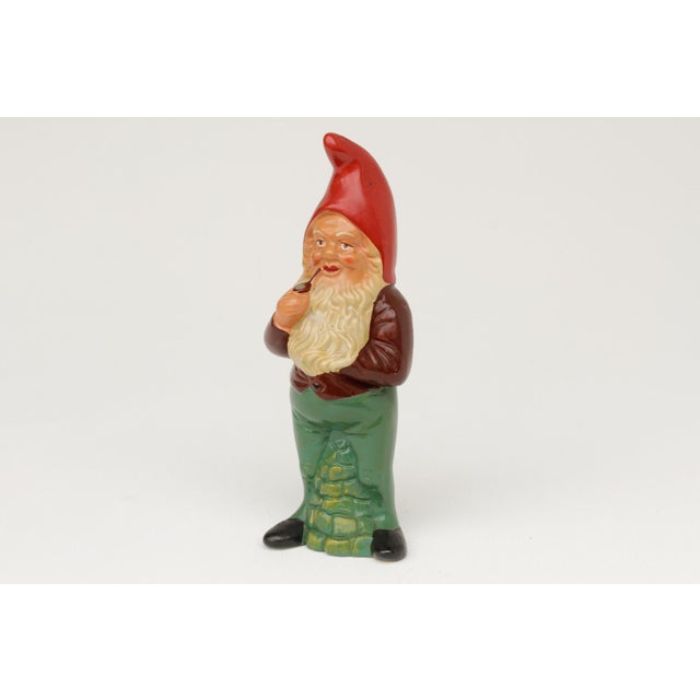 1970s Pipe-Smoking Garden Gnome in Terracotta by Griebel, 1970s For Sale - Image 5 of 10