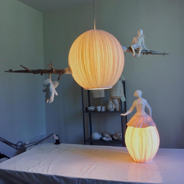 Contemporary Small Dans Les Branches Paper Suspension Light by Papier À Êtres For Sale - Image 3 of 6