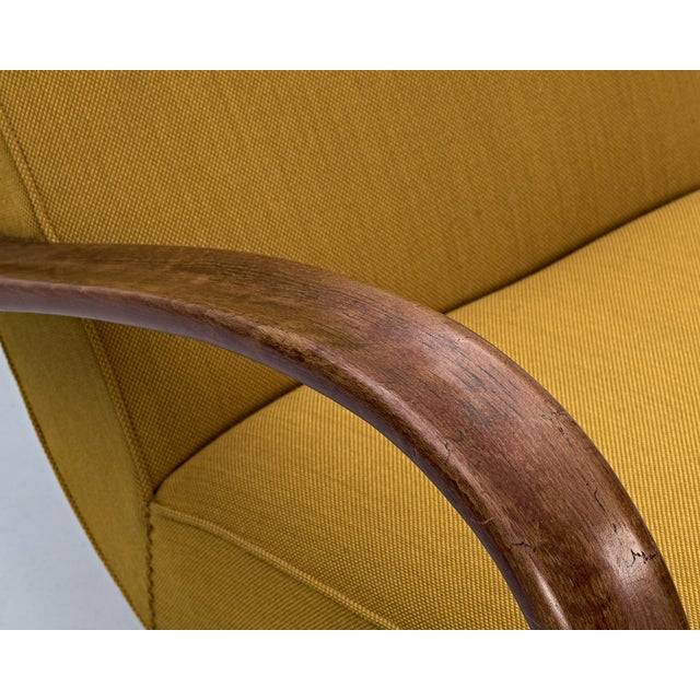 Khaki Fabric H-269 Kvadrat Armchair from Jindrich Halabala, 1940s For Sale - Image 8 of 18