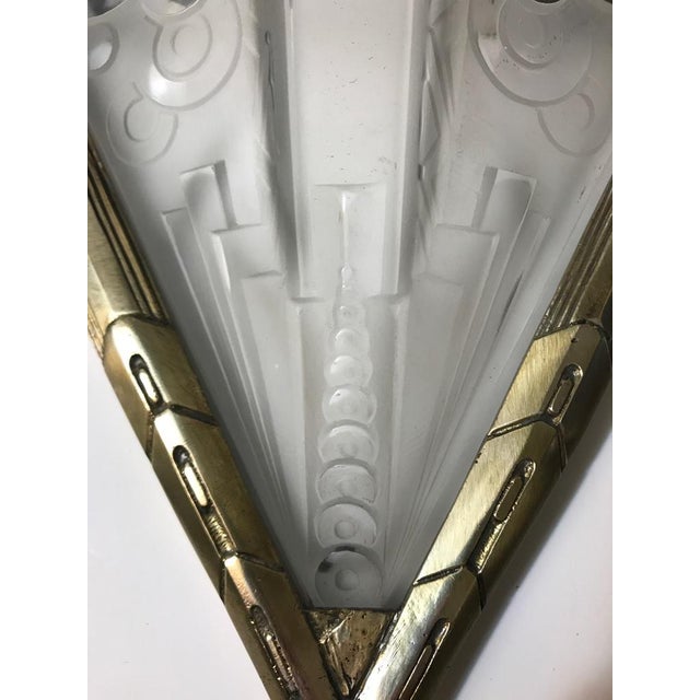 French Art Deco Geometric Sconces Signed by Muller Frères - a Pair For Sale In New York - Image 6 of 10
