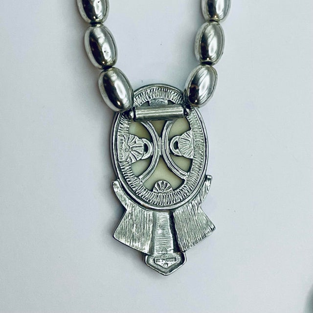 Ben Amun Vintage Ben-Amun Runway Silver Tone Sautoir Pendant Necklace C. 1980s For Sale - Image 4 of 7