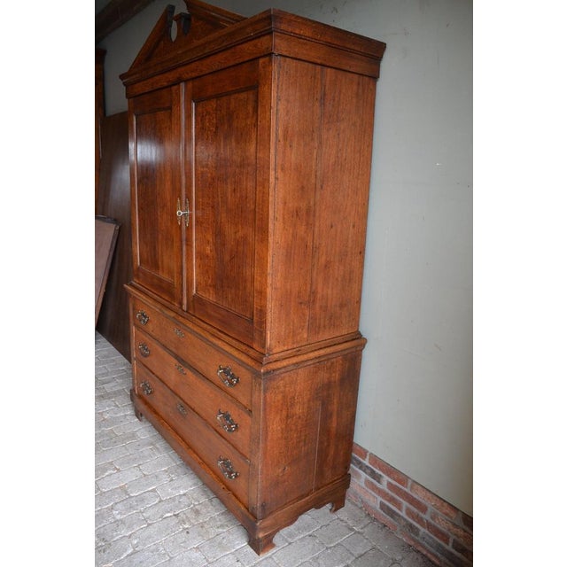 Brown Antique Oak Empire Cabinet For Sale - Image 8 of 10
