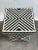 1990s Art Deco Style Black & White Resin Sculptural Side End Table or Stool, a Pair For Sale - Image 5 of 17