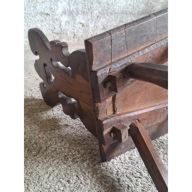 Brown German Peasant Chair with Heart Carving an Initials, 1814 For Sale - Image 8 of 9