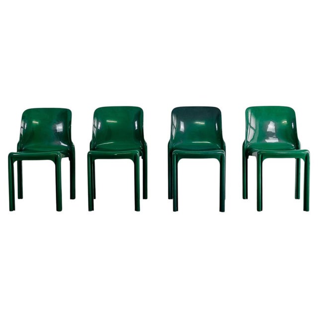 Selene Chairs attributed to Vico Magistretti for Artemide, 1960s, Set of 4 For Sale - Image 11 of 11