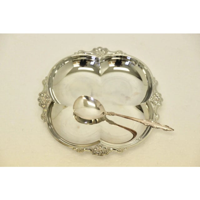 Metal International Silver Company Silverplate Empress Party Set Dish & Spoon, 2 Pcs For Sale - Image 7 of 7