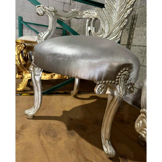 Elevate your space with this exquisite Italian Baroque-style throne chair. Standing 64" tall, it features a dramatic high...