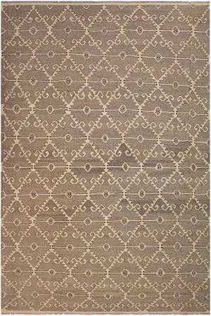 Tribal Navajo Style Kilim Hand-Woven Wool Rug - 10′6″ × 14′1″
