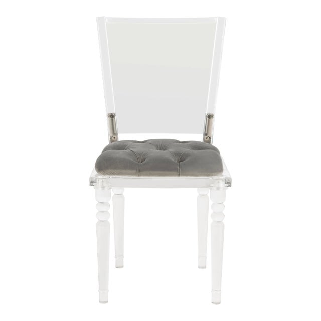 Acrylic Dining Chair, Clear & Black For Sale
