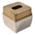 1970s Bohemian Hand Embossed Jewelry Gold Silver Tissue Box Cover Veratex India For Sale