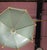 Vintage Tole Umbrella-Shaped Metal Chandelier — Sage Green and Gold Leaf For Sale - Image 9 of 12