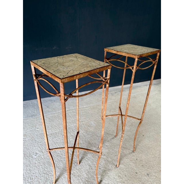 Handcrafted High Pedestal Table Set, 1990s France, Set of 2 For Sale - Image 8 of 18