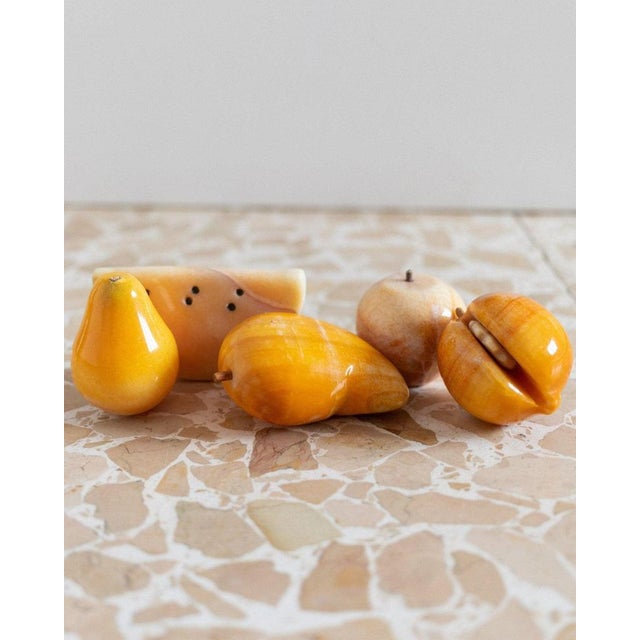 Vintage Yellow Alabaster Fruits, Italy, 1970s, Set of 5 For Sale - Image 10 of 11