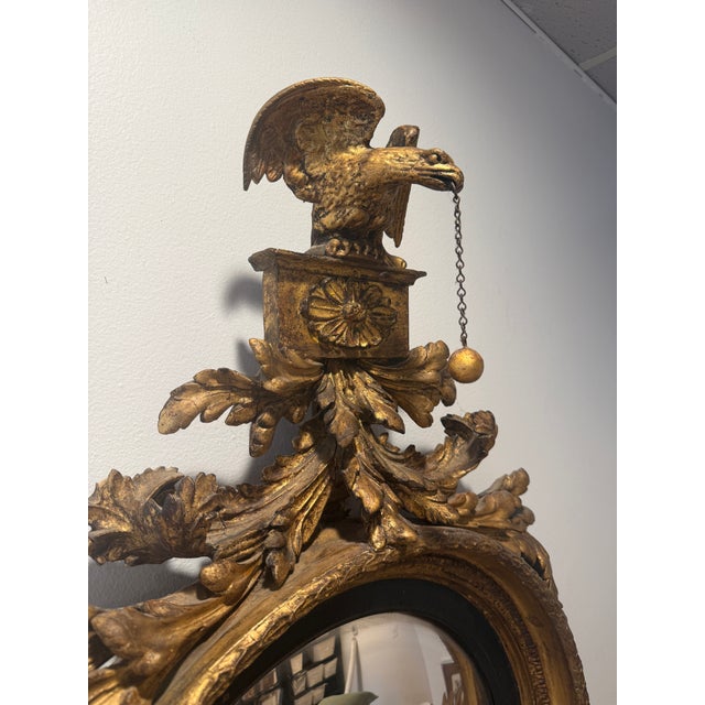 Wood Neoclassical Convex “Bull’s-Eye”English Regency Mirror For Sale - Image 7 of 10
