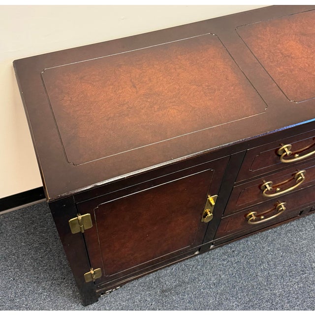 White Fine Furniture Mahogany & Burl Mandarin Ming Chinoiserie Credenza For Sale In New York - Image 6 of 12