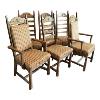 A. Brandt Ranch Oak Upholstered Dining Chairs For Sale