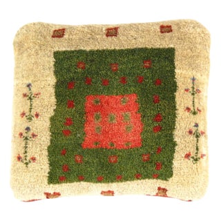 Fine Hand Knotted Persian Gabbeh Pillow For Sale