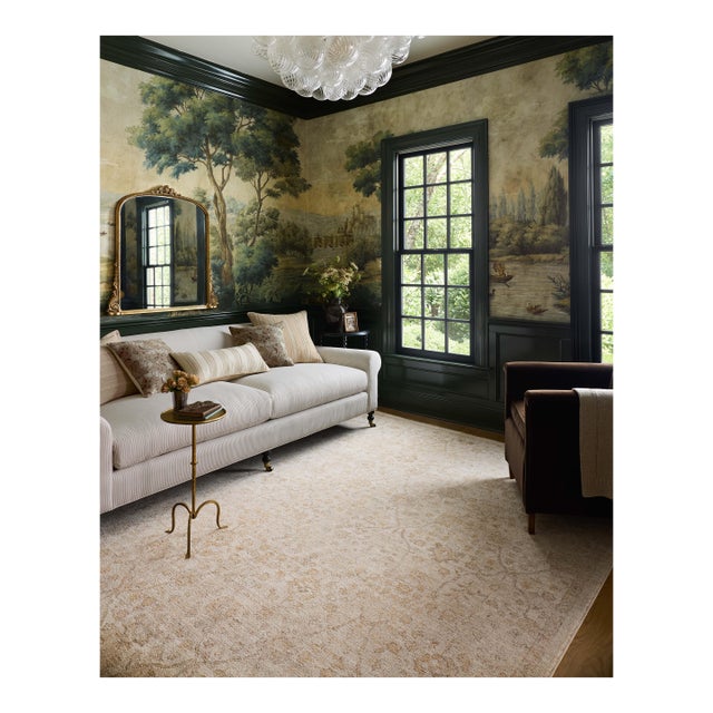 Chris Loves Julia x Loloi Palma Ivory / Sand 5'-3" x 7'-6" Area Rug For Sale