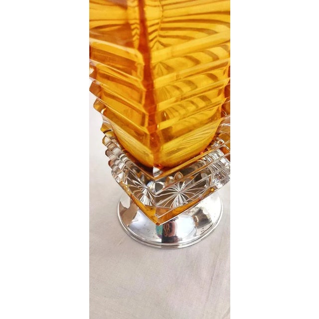 1980s Glass Vase with Silver Base, Italy, 1960s For Sale - Image 5 of 10