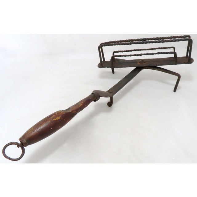 Early 19th Century American Wrought Iron Fireplace Hearth Bread Toaster