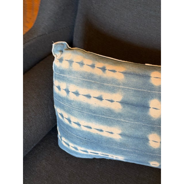 Custom Design Vintage Indigo Lumbar Pillows, Pair For Sale - Image 9 of 12