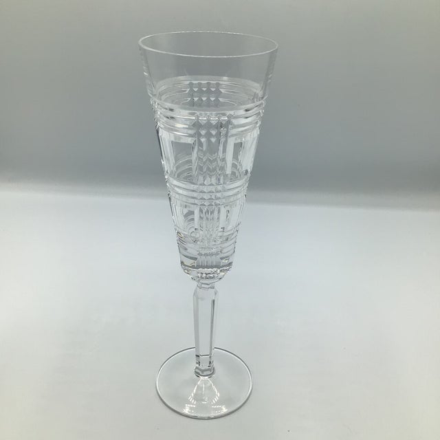 1990s Ralph Lauren Classic Crystal Glen Plaid Champagne Flutes - Set of 4 For Sale In Sacramento - Image 6 of 12