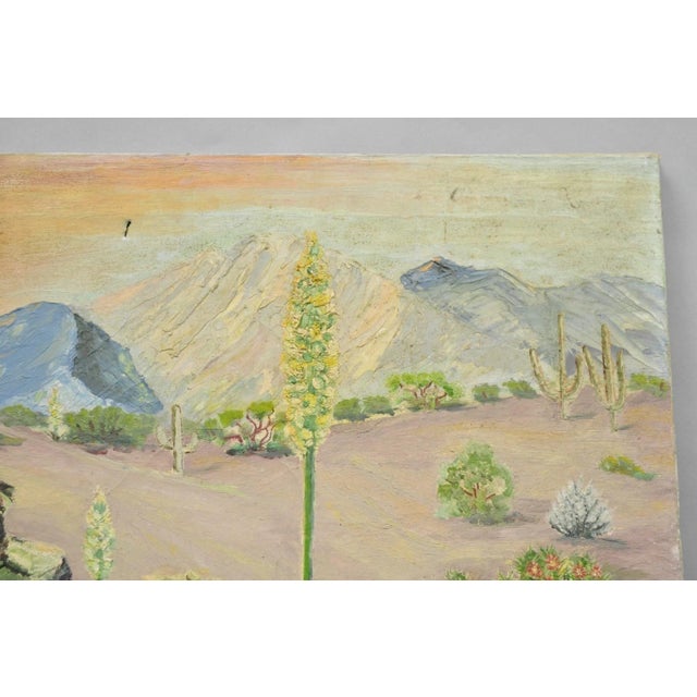 Vintage 1960's Oil on Canvas Southwestern Landscape Painting, Signed Souder For Sale - Image 4 of 12